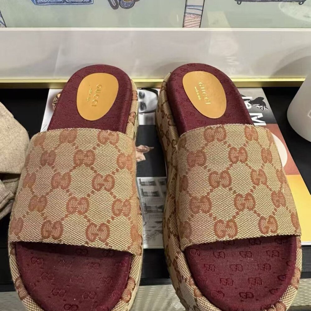 Gucci Gg Monogram Platform Slides - image 5